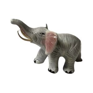 Vintage Blue Elephant Figurine Porcelain Made in Japan